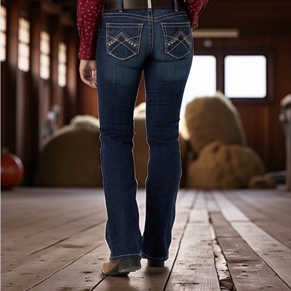 Ariat Denim - Ariat Real Riding 34L Boot Cut Spitfire WMS Denim  Jeans in Classic Blue $98